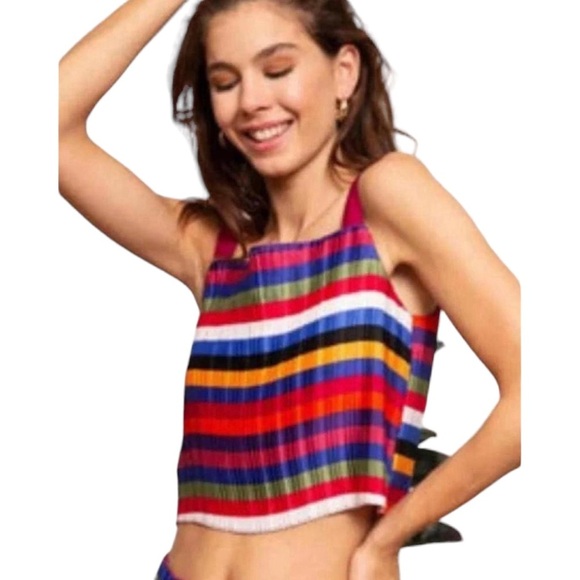 Lucy Paris Multi Colored Striped Blouse - Picture 1 of 8